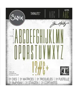 Sizzix Thinlits Die Set Tim Holtz Alphanumeric Stretch upper 31 Dies