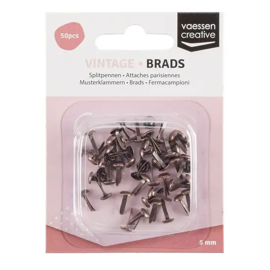 Vaessen Creative Brads Splitpennen Vintage 5mm. 50st. Antiek Koper