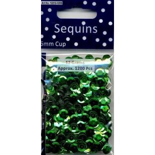 Pailletten Cup 6mm 12gr 1200 stuks Metal Groen