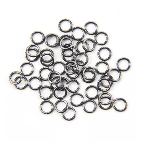 Hobby & Crafting Fun Splitring enkel 6mm. 50 st. Anthracietkleurig
