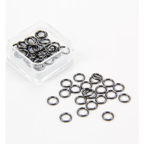 Hobby & Crafting Fun Splitring enkel 6mm. 50 st. Anthracietkleurig