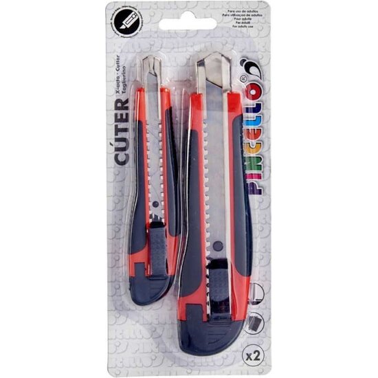 Pincello Pincello Afbreekmessen Set van 2 Rood