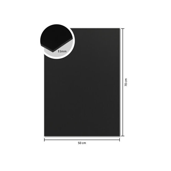 Kangaro Foamboard 3mm. 50x70cm 1 stuk zwart