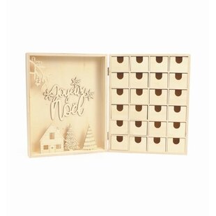 Houten Adventkalender 24x30x8 cm