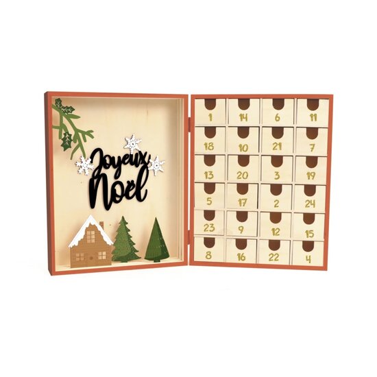 Graine Creative Houten Adventkalender 24x30x8 cm