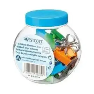 Westcott Papierklem 19mm Assorti Metaal 25st.