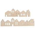 Rayher Houten Strip Mini huisjes 1st 10,6x3,4cm en 1st 14,1x3,4cm