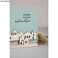 Rayher Houten Strip Mini huisjes 1st 10,6x3,4cm en 1st 14,1x3,4cm