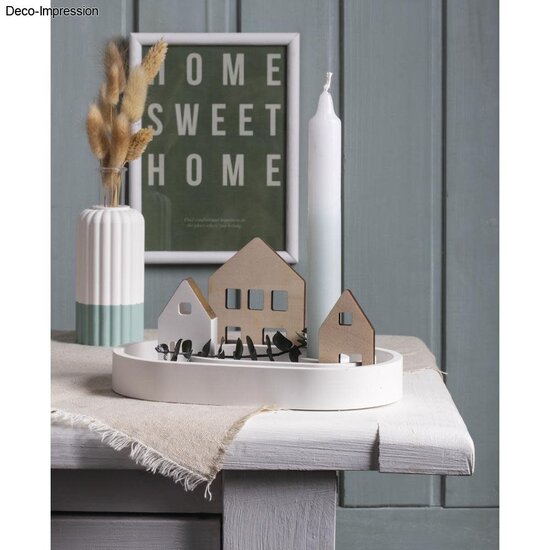 Rayher Houten Deco Licht huisjes 5,5-10cm 4st