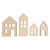 Rayher Houten Deco Licht huisjes 5,5-10cm 4st