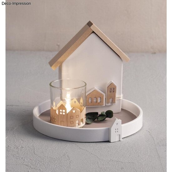 Rayher Fineerhouten Mini Huizen 2st 10,6x3,4cm en 2st 14x3,4cm