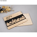 Rayher Fineerhouten Mini Huizen 2st 10,6x3,4cm en 2st 14x3,4cm