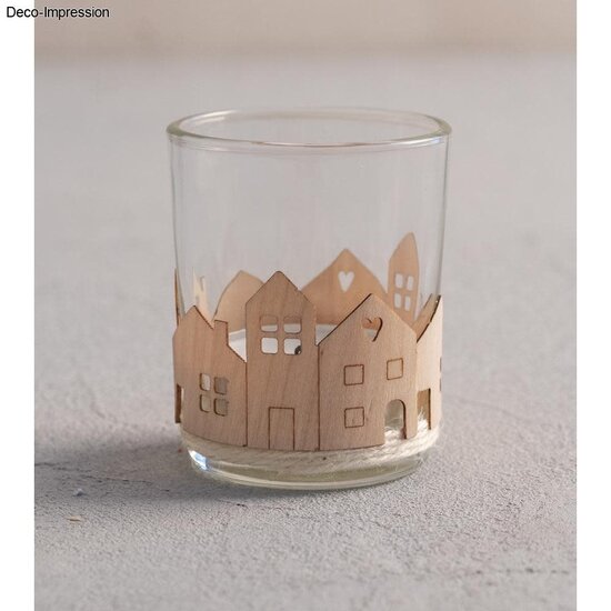 Rayher Fineerhouten Mini Huizen 2st 10,6x3,4cm en 2st 14x3,4cm