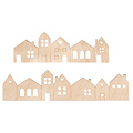 Rayher Fineerhouten Mini Huizen 2st 10,6x3,4cm en 2st 14x3,4cm