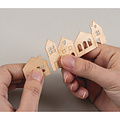 Rayher Fineerhouten Mini Huizen 2st 10,6x3,4cm en 2st 14x3,4cm