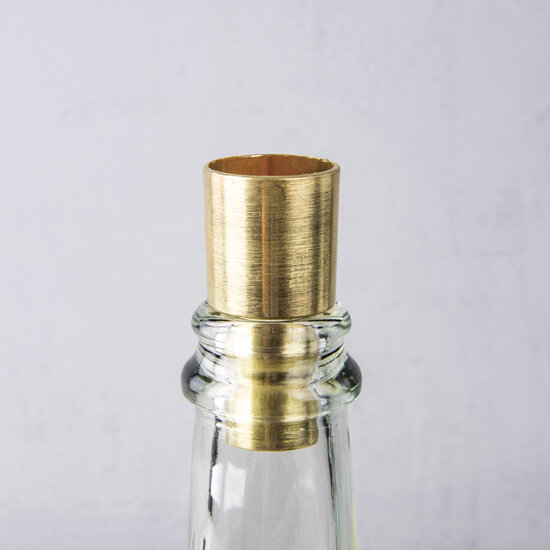 Rayher Metalen Fleskaarshouder voor Dinerkaarsen 2,2-1,8x5cm 2 st. Goud