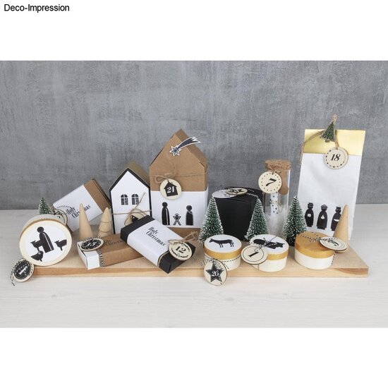 Rayher Houten Adventskalender Cijfers 1-24, 4cm