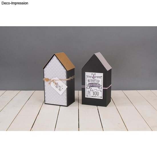 Rayher Vouwdoosje Huis Set 10x7,5x20cm Zwart 3st