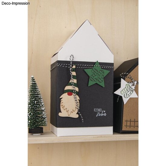 Rayher Vouwdoosje Huis Set 10x7,5x20cm Wit 6st