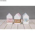 Rayher Vouwdoosje Huis Set 7,5x7,5x14cm Wit 12st