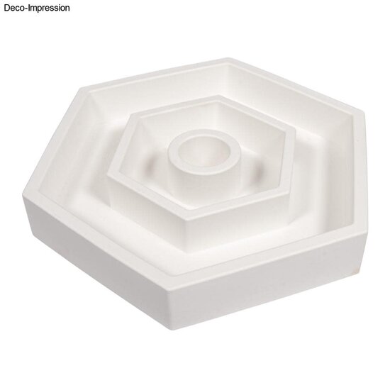 Rayher Silicone Gietmal Kaarsenstandaard Hexagon 16x14x2,5cm