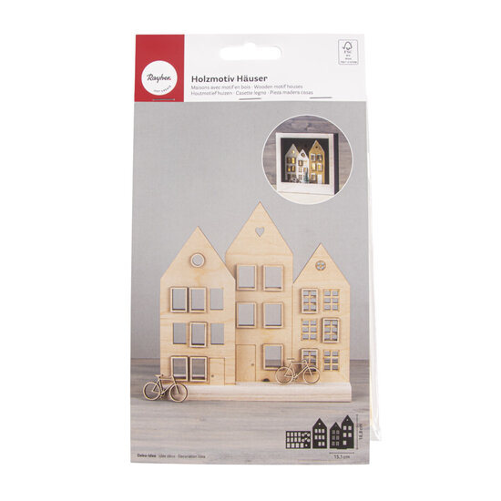 Rayher Houtmotief Huizen 15,1x18,8cm