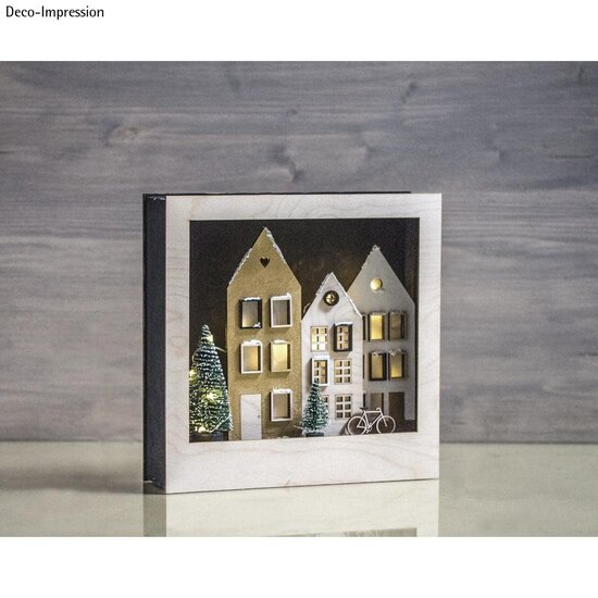 Rayher Houtmotief Huizen 15,1x18,8cm