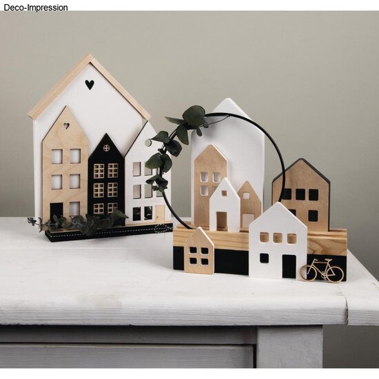 Rayher Houtmotief Huizen 15,1x18,8cm