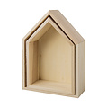 Rayher Houten Huizen 1st 12,5x8,5x4cm en 1st 14x10x4cm