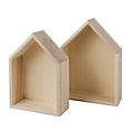 Rayher Houten Huizen 1st 12,5x8,5x4cm en 1st 14x10x4cm