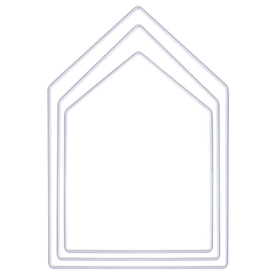 Rayher Metalen Huizen Wit 3st 13,5-18x19-27,5cm