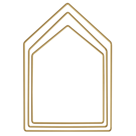 Rayher Metalen Huizen Goud 3st 13,5-18x19-27,5cm
