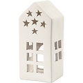 Creotime Keramiek theelicht Huis 16x7x7cm
