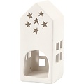 Creotime Keramiek theelicht Huis 16x7x7cm