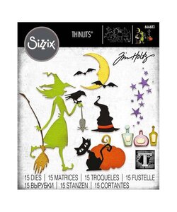 Sizzix Tim Holtz Thinlits Die Set Vault Halloween Wicked 15Pcs