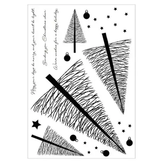 Sizzix Sizzix Clear Stamp & Stencil A5 Cosmopolitan Christmas Merry & Light 16pcs