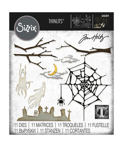 Sizzix Tim Holtz Thinlits Die Set Vault Halloween Fright Night 11Pcs
