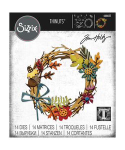Sizzix Tim Holtz Thinlits Die Holtz Vault Halloween Foliage Wreath 14Pcs