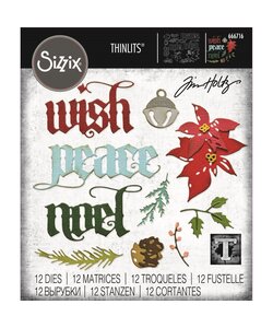 Sizzix Thinlits Die Set Tim Holtz Vault Holiday Classic 12Pcs