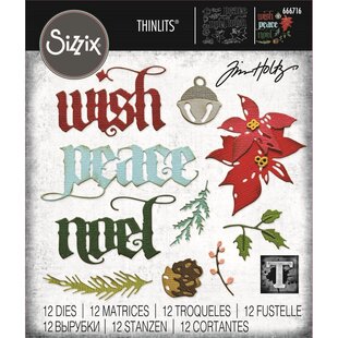 Sizzix Thinlits Die Set Tim Holtz Vault Holiday Classic 12Pcs