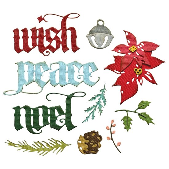 Tim Holtz Sizzix Thinlits Die Set Tim Holtz Vault Holiday Classic 12Pcs