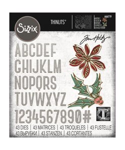 Sizzix Thinlits Die Set Tim Holtz Vault Seasonal Sketch 43Pcs