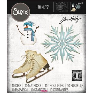 Sizzix Thinlits Die Set Tim Holtz Vault Winter Wishes 10Pcs
