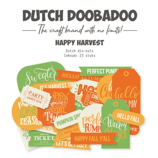 DDBD Dutch Doobadoo Happy Harvest Dutch Die-Cuts Texts 23pcs