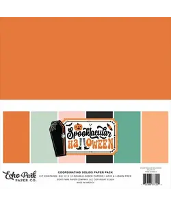 Echo Park Paper Pad 12x12'' Coordinating Solids Spooktacular Halloween