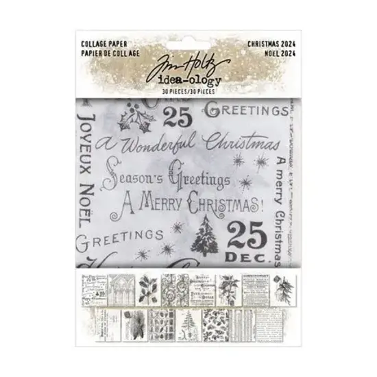 Tim Holtz Tim Holtz Idea-Ology Collage Paper Christmas 2024 30pcs