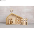 Rayher Houten kribbe met figuren 22x5,6x21,5cm, 9-dlg