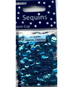 Pailletten Cup 6mm 12gr Turquoise