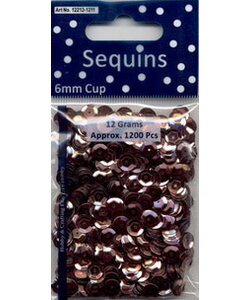 Pailletten Cup 6mm 12gr Bruin