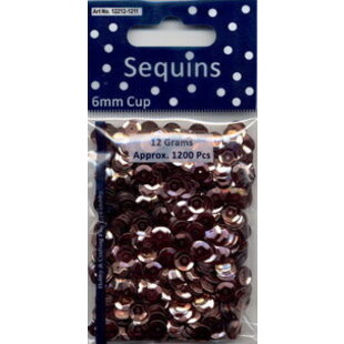 Pailletten Cup 6mm 12gr Bruin